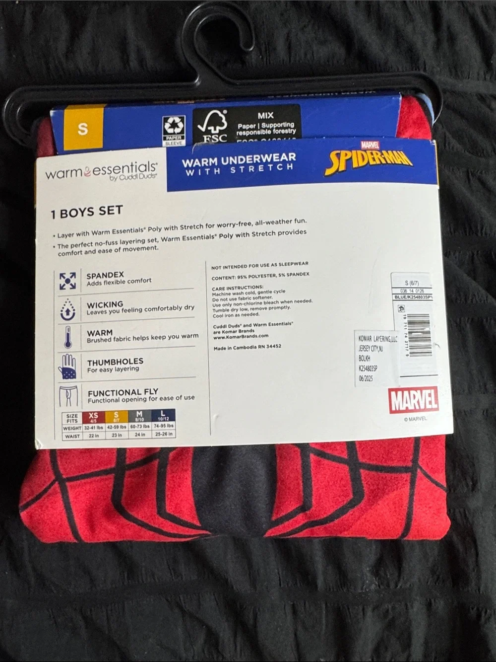 Warm Essentials by Cuddle Duds Marvel Spider-Man Boys Set